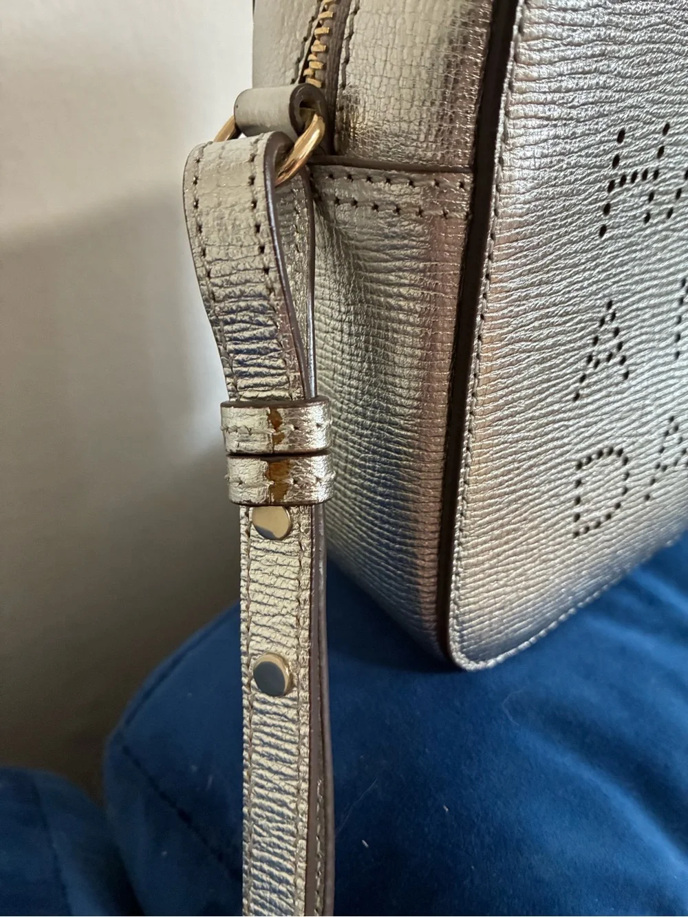 Anya Hindmarch Metallic Silver 'Have A Nice Day' Crossbody
